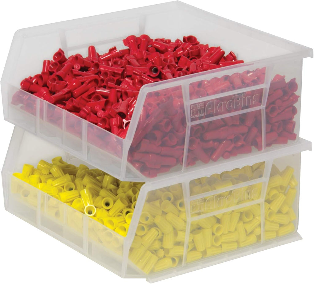 Akro-Mils 30235 AkroBins Plastic Storage Bins, 11"x11"x5", Clear, 6-Pack
