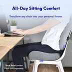 C CUSHION LAB Patented Pressure Relief Seat Cushion for Long Sitting Hours on Office/Home Chair, Car, Wheelchair - Extra-Dense Memory Foam for Hip