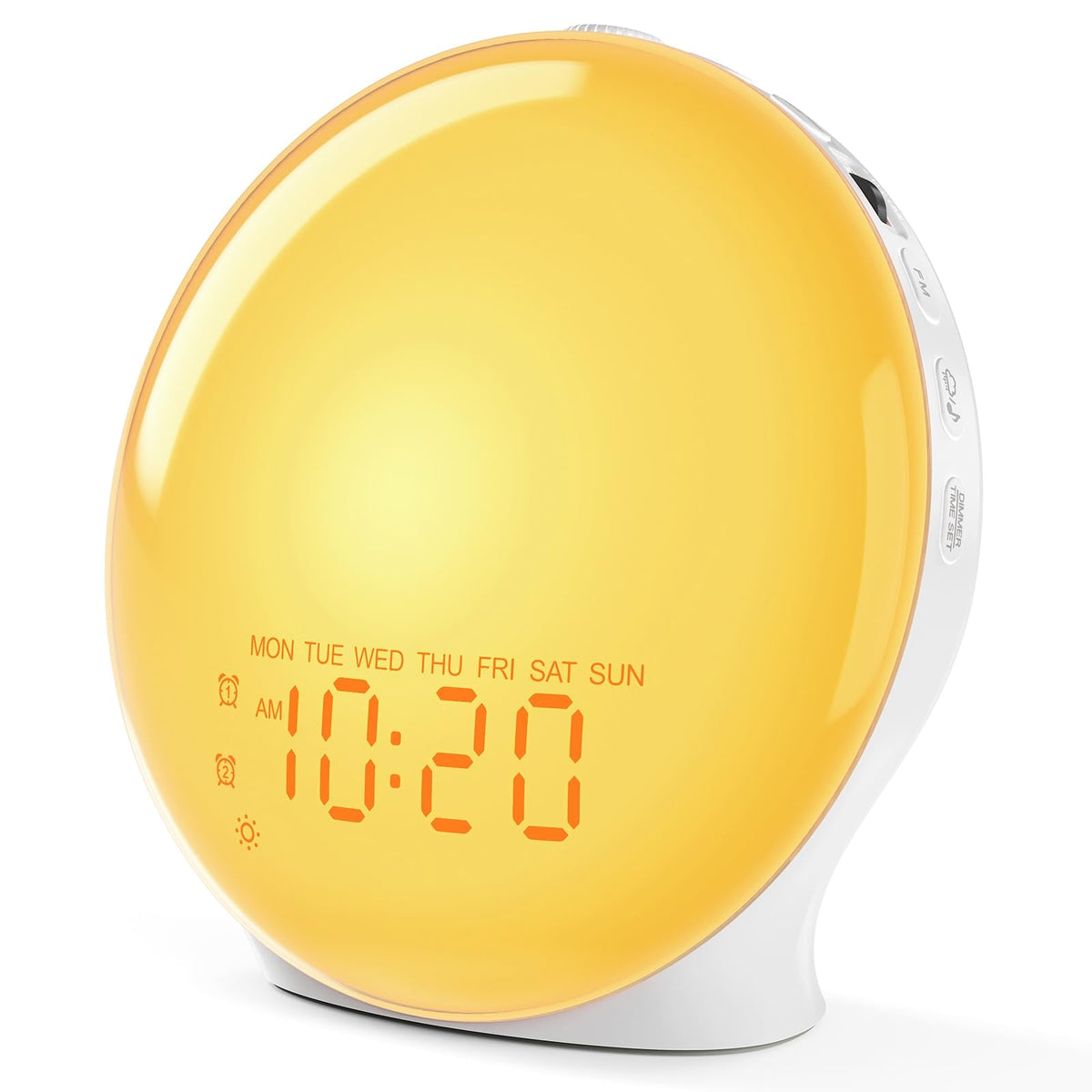 JALL Sunrise Alarm Clock for Bedrooms, Full-Screen Wake Up Light for Heavy Sleepers, White Noise Sound Machine, 25 Nature Sounds, 17 Light Modes, FM