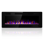 Electactic 36 Inch Electric Fireplace Insert Ultra-Thin - Recessed & Wall-Mounted Fireplace Heater with Thermostat, Adjustable Flame, Remote Control