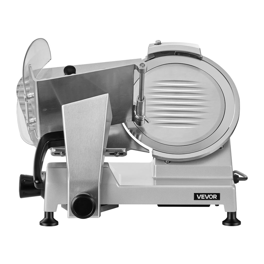 VEVOR Commercial Meat Slicer, 10 inch Electric Food Slicer, 240W Frozen Meat Deli Slicer, Premium Chromium-plated Steel Blade Semi-Auto Meat Slicer