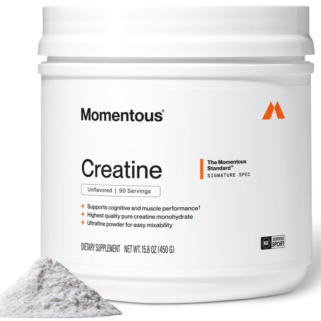 Momentous Creatine Monohydrate Powder, 5g per Serving, Unflavored