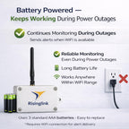 WiFi Water Level Monitor Alarm, High OR Low Water Level Alerts, Text & Email Notifications, Battery Powered, Stainless Steel Float Sensor with 10 ft