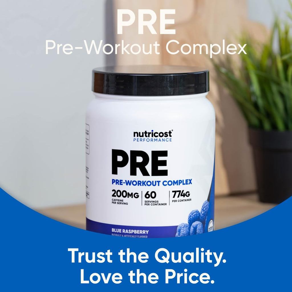 Nutricost Pre-Workout Complex Powder (Blue Raspberry) 60 Servings