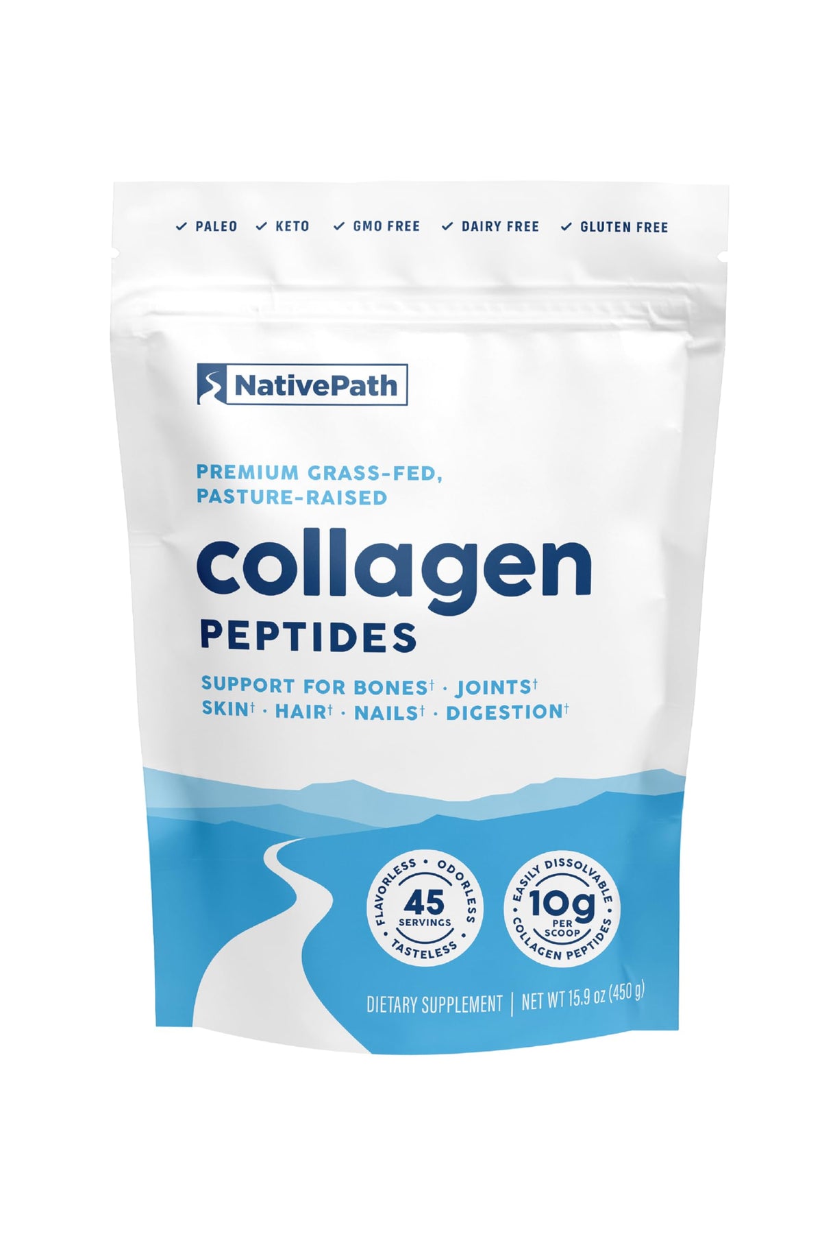NativePath Collagen Peptides, Grass-Fed Type 1 & 3, 45 Servings