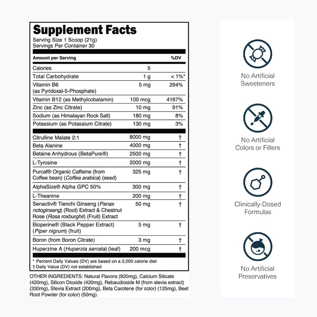 Transparent Labs Bulk Black Pre Workout - 30 Servings, Strawberry Mango