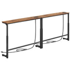 Kitstorack 2-Pack Narrow Console Table with Adjustable Height (25"-33") & 2 Power Outlets, Skinny Behind Couch Table, 78.8" Long x 5.9" Wide Sofa