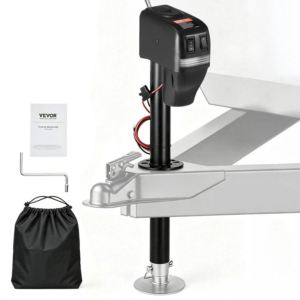 VEVOR Electric Trailer Jack, 5000 lbs, Heavy Duty RV Electric Power Tongue Jack with 2 Way Connector, Manual Crank Handle & Weatherproof Jack Cover