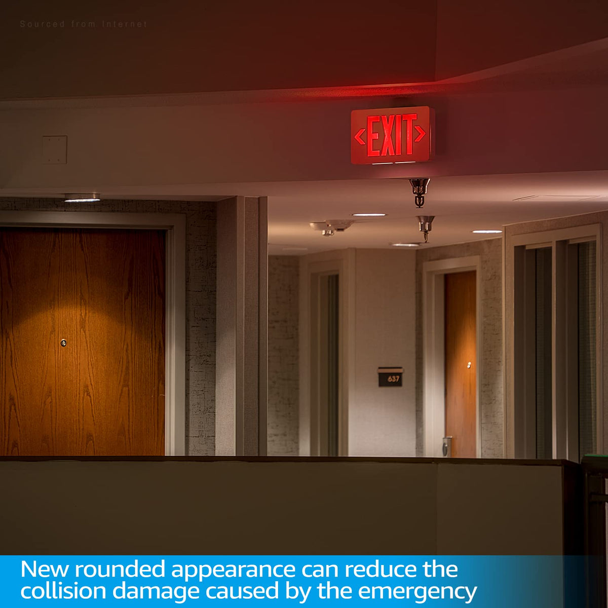 TORCHSTAR 2-Pack Red Letter LED Exit Sign with Battery Backup, White