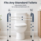 PELEGON Toilet Safety Rails (350 lb) - Adjustable Toilet Safety Frame & Rails, Toilet Safety Rail for Elderly Adults, Toilet Handles for Seniors