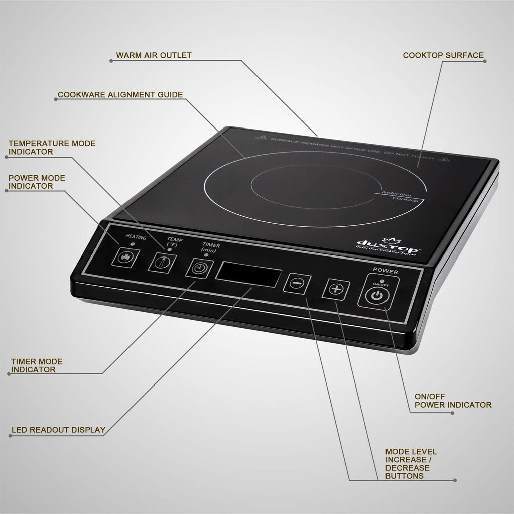 Duxtop 1800W Portable Induction Cooktop Countertop Burner, Black 9100MC