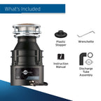 InSinkErator Garbage Disposal with Power Cord, Badger 5, Standard Series, 1/2 HP Continuous Feed, Black