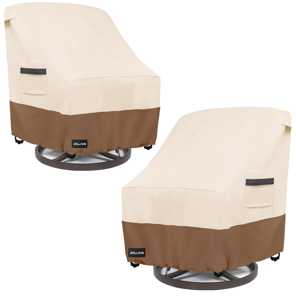 Outdoor Swivel Chair Covers 2 Pack,600D Waterproof Heavy Duty Patio Chair Covers(30 W x 34 D x 38.5 H inches),Patio Swivel Chair Covers for Outdoor