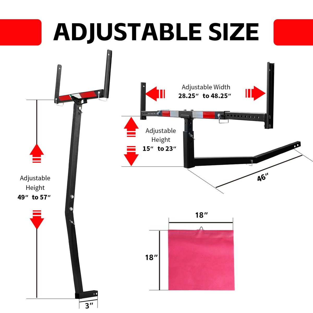 MaxxHaul 70231 Hitch Mount Pick Up Truck Bed Extender For Ladder, Rack, Canoe, Kayak, Long Pipes and Lumber) , Black , 37 x 19 x 3 inches