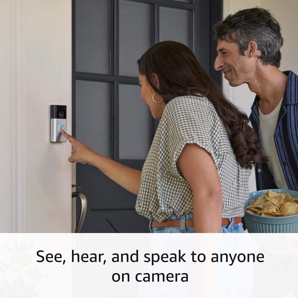 Like-New Ring Battery Doorbell, Home or business security with Head-to-Toe video, Live View with Two-Way Talk, and Motion Detection & Alerts