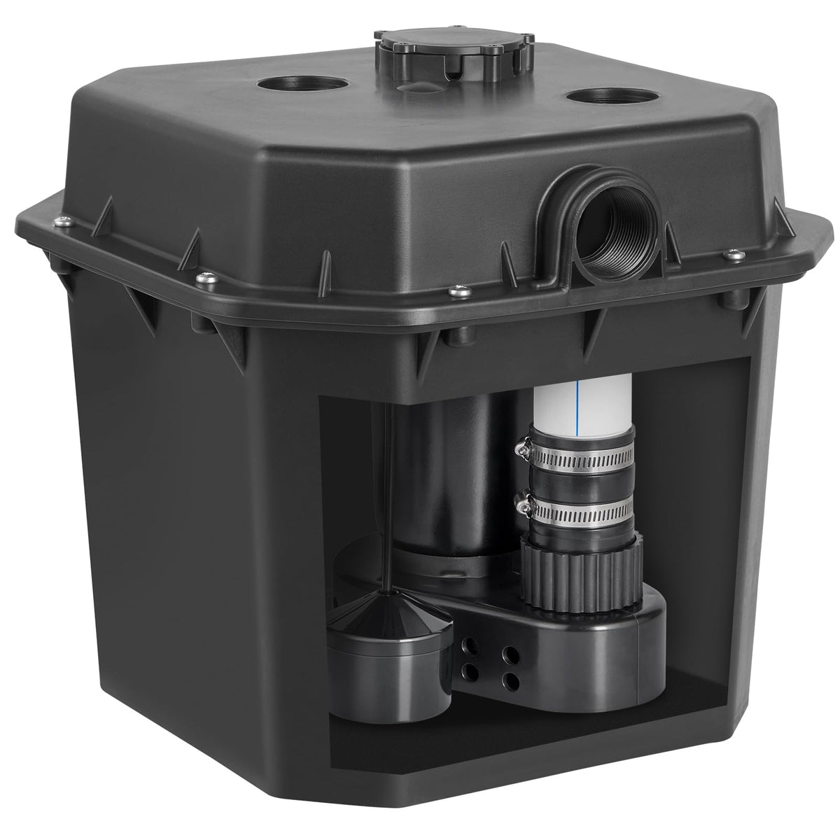 VEVOR Utility Sink Pump, 1/3 HP, 120-Volt, 2900 GPH Flow, 25 ft Head, Under-Sink Sump Pump System with 6 Gallon Basin, for Automatic Utility/Laundry