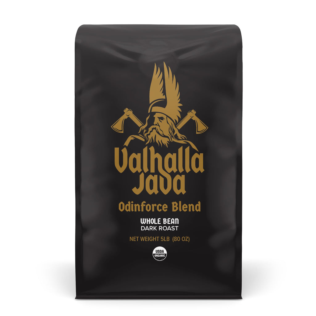 Death Wish Coffee Valhalla Java Medium-Dark Roast Whole Bean Coffee, 5 lb