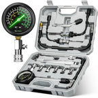 Professional Compression Tester Kit with Fluorescent Gauge – 300 PSI Triple-Scale, 2 Spark Plug Testers, 13-Piece Set for Car, Truck, ATV & Small Gas