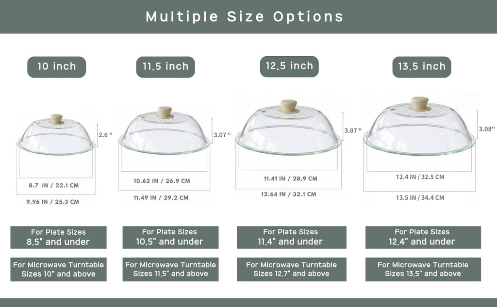 OeC 11.5 inch - Lighter Weight Tempered Glass Microwave Splatter Food Cover