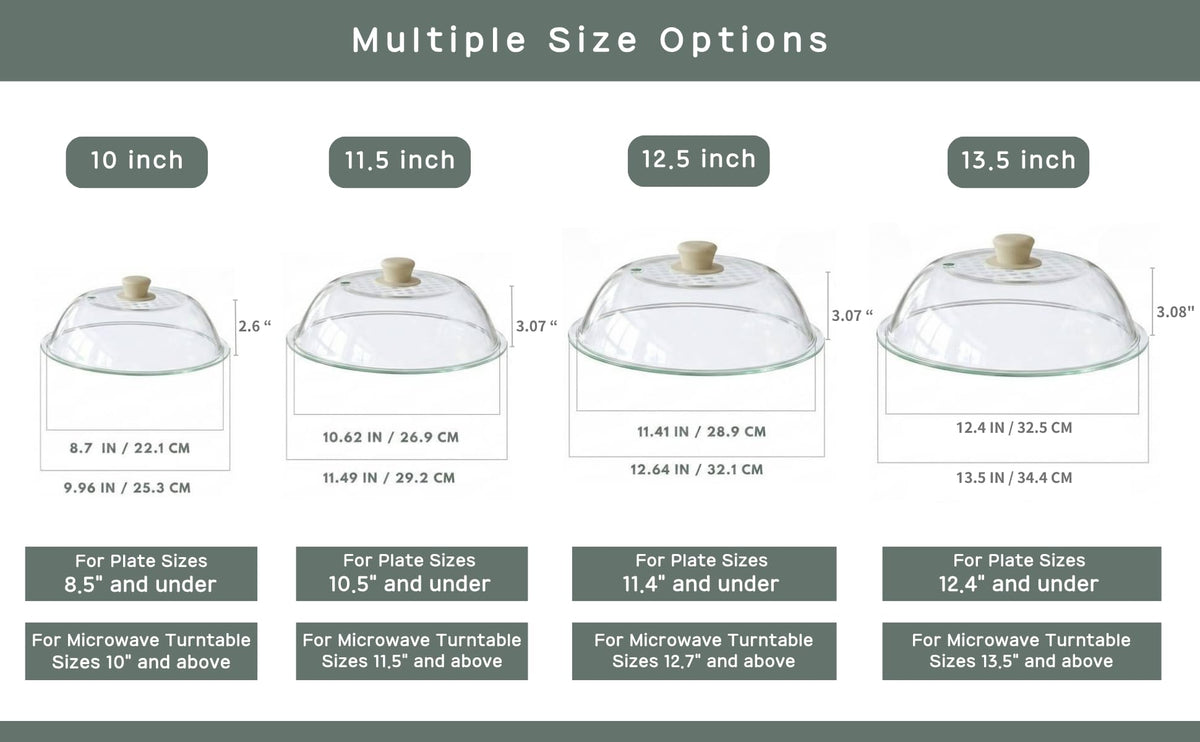 OeC 11.5 inch - Lighter Weight Tempered Glass Microwave Splatter Food Cover