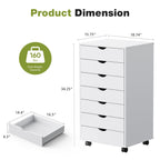 Sweetcrispy 7 Drawer Rolling Storage Cabinet with Wheels, Wood Organizer