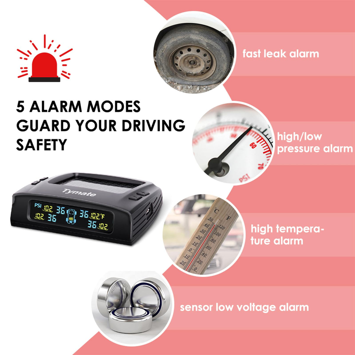 Tymate TM2 RV Tire Pressure Monitoring System, TPMS Set of 4 Sensors