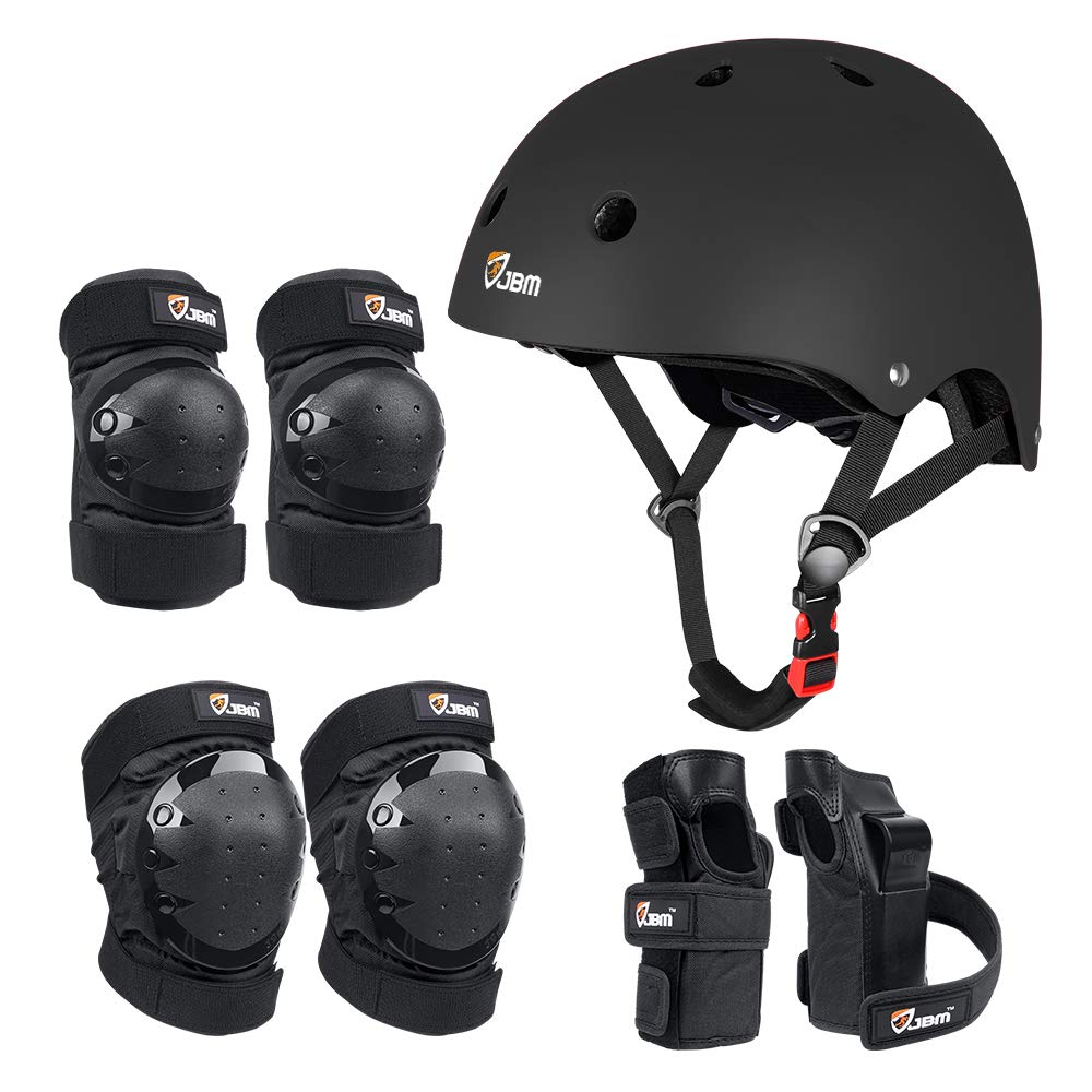 JBM Adult & Kid Skating Protective Gear Set for Beginner to Advanced, Skateboard Helmet Knee and Elbow Pads with Wrist Guards for Inline Roller
