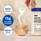 Marine Collagen Peptides - Hydrolyzed Ultra-fine Collagen Powder for Women & Men, Hyaluronic Acid, Biotin, Vitamin C, for Skin, Hair, Nails, Joints
