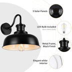 Solar Barn Light for Outside, Dusk to Dawn Outdoor Wall Lights Solar Powered, Farmhouse Exterior Wall Sconce, Industrial Outside Lighting Fixture