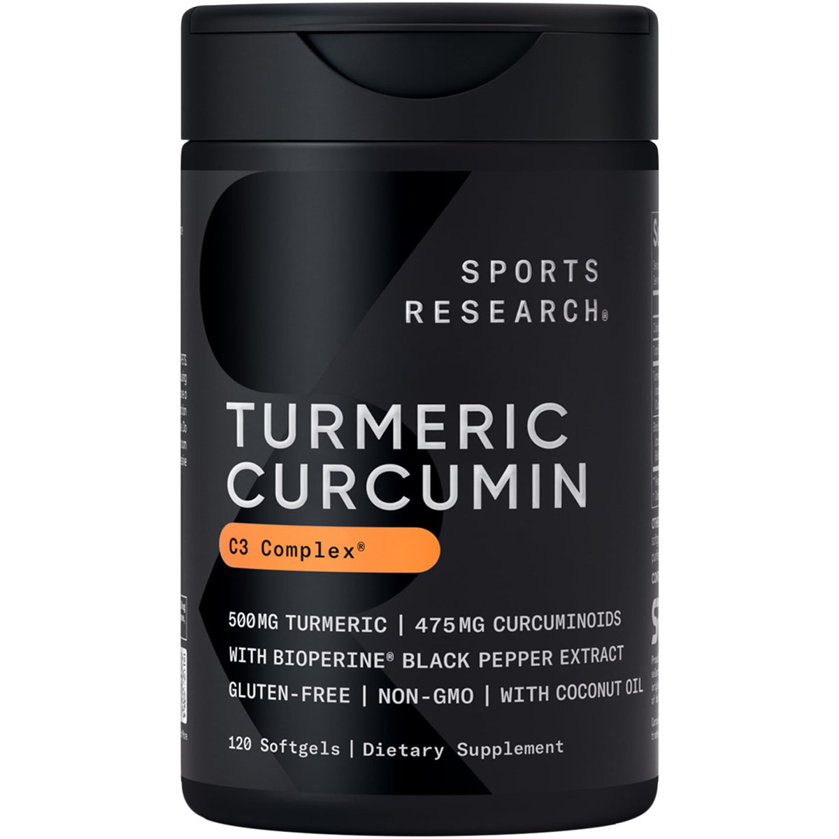 Sports Research® Turmeric Curcumin w/Coconut Oil & BioPerine® - 120 Count