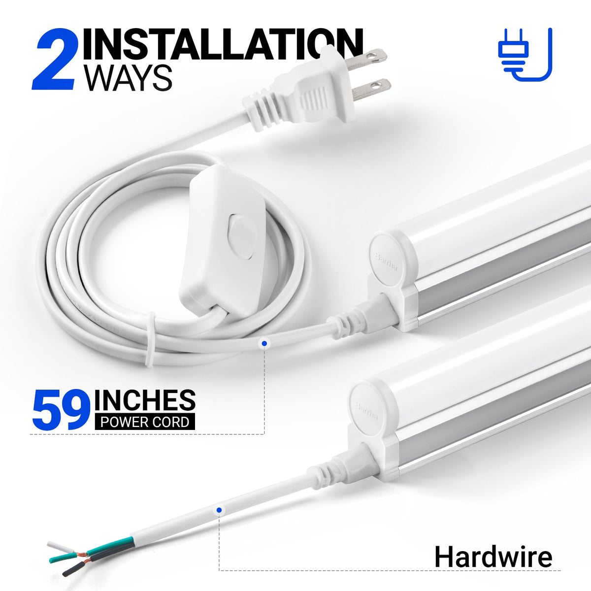 Barrina LED T5 Integrated Single Fixture, 4FT, 2200lm, 6500K 20W, 6 Packs