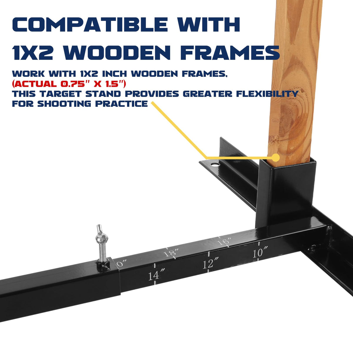 Highwild Adjustable Target Stand Base for Paper Shooting Cardboard Silhouette H Shape Stand Base for Shooting Range 1x2 Wooden Target Station Setup