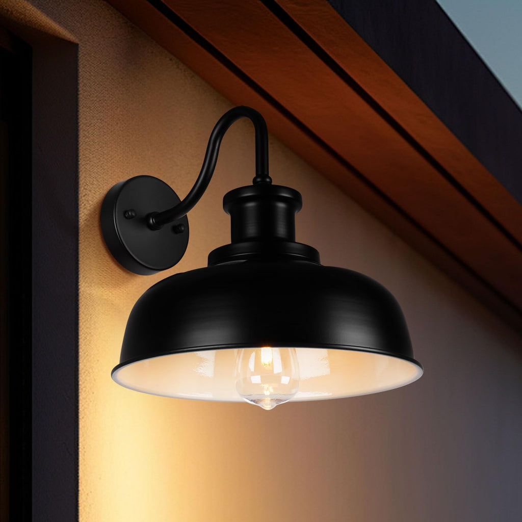 Solar Barn Light for Outside, Dusk to Dawn Outdoor Wall Lights Solar Powered, Farmhouse Exterior Wall Sconce, Industrial Outside Lighting Fixture