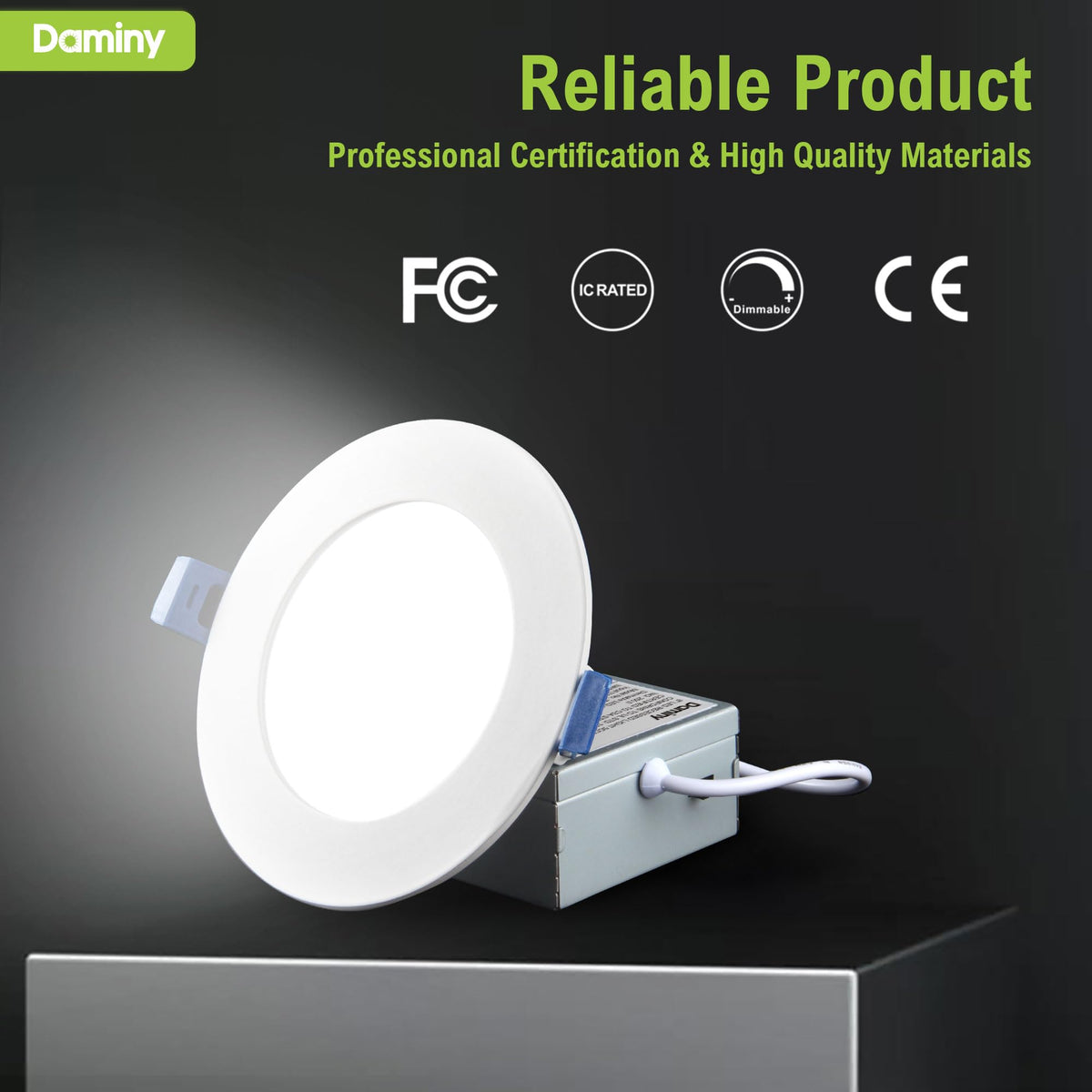 DAMINY 12 Pack 6 Inch LED Recessed Lighting, Canless Wafer Downlight