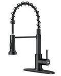 WEWE Black Kitchen Faucet with Pull Down Sprayer, High Arc Bar Sink Faucet