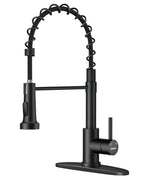 WEWE Black Kitchen Faucet with Pull Down Sprayer, High Arc Bar Sink Faucet