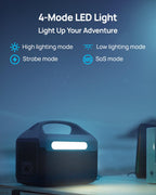 DaranEner Portable Power Station, 192Wh LiFePO4 Battery Backup Solar Generator with w/2 300W (Peak 600W) AC Outlets, USB-C PD 60W Fast Charge, Power
