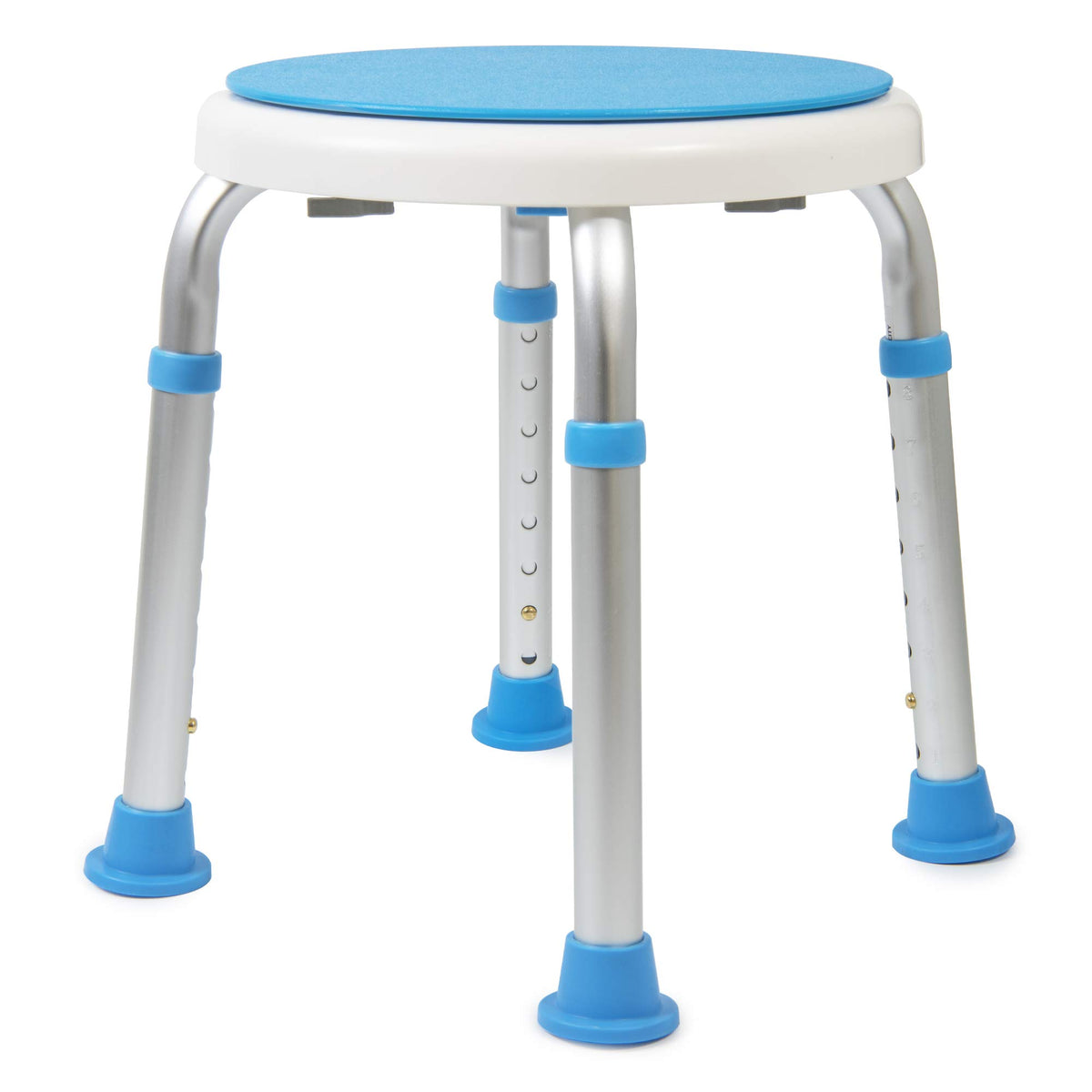Vaunn Medical Tool-Free Assembly Adjustable Swivel Shower Stool Seat Bench SPA Stool with Anti-Slip Rubber Tips for Safety and Stability