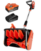VOLTASK Cordless Snow Shovel, 24V | 13-Inch | 4-Ah Cordless Snow Blower, Battery Snow Blower with Directional Plate & Adjustable Front Handle (4-Ah