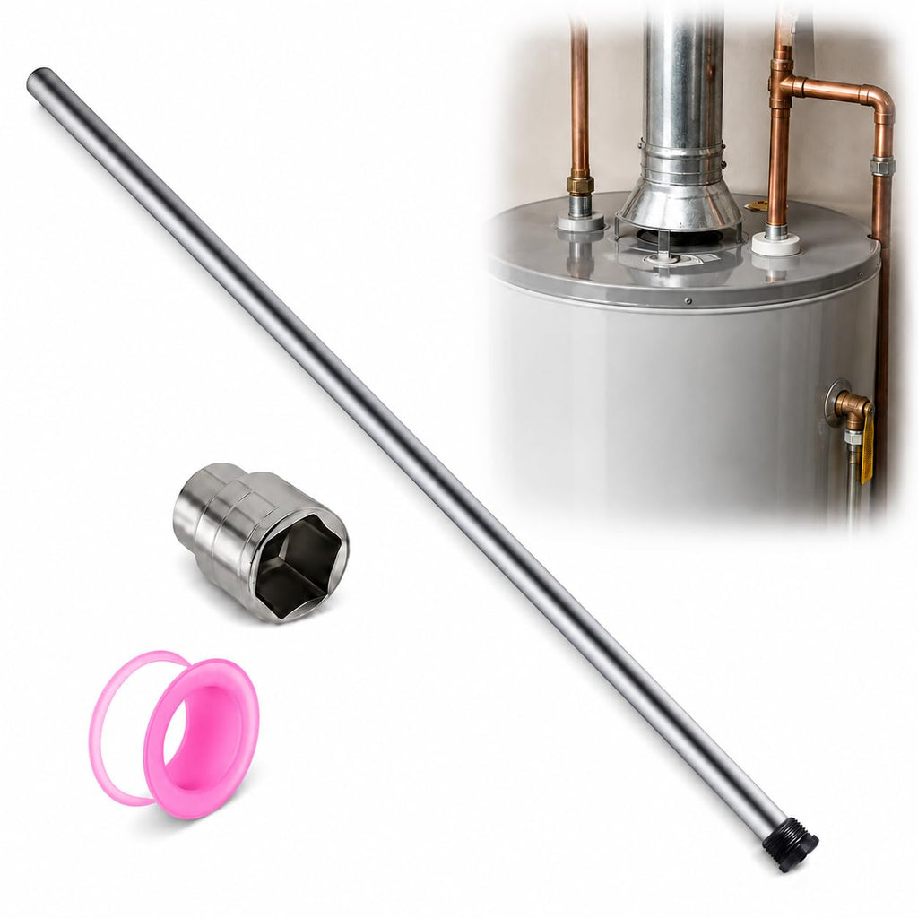32" Magnesium Anode Rod for Hot Water Heater, 3/4" NPT