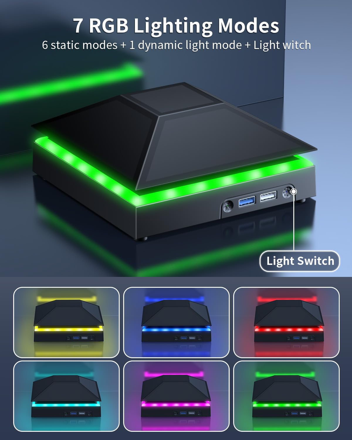 MENEEA Cooling Fan Dust Proof for Xbox Series X Console with Colorful Light