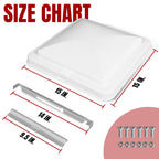 Jack Boss 2 Pack Set RV Vent Covers for Roof, 14 Inch Replacement Camper Vent Lid for Trailer and Motorhome, 14" x 14" x 3.25" White