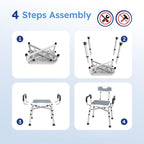 BRITULIF Shower Chair with Arms and Back for Inside Shower, 550 lb Capacity