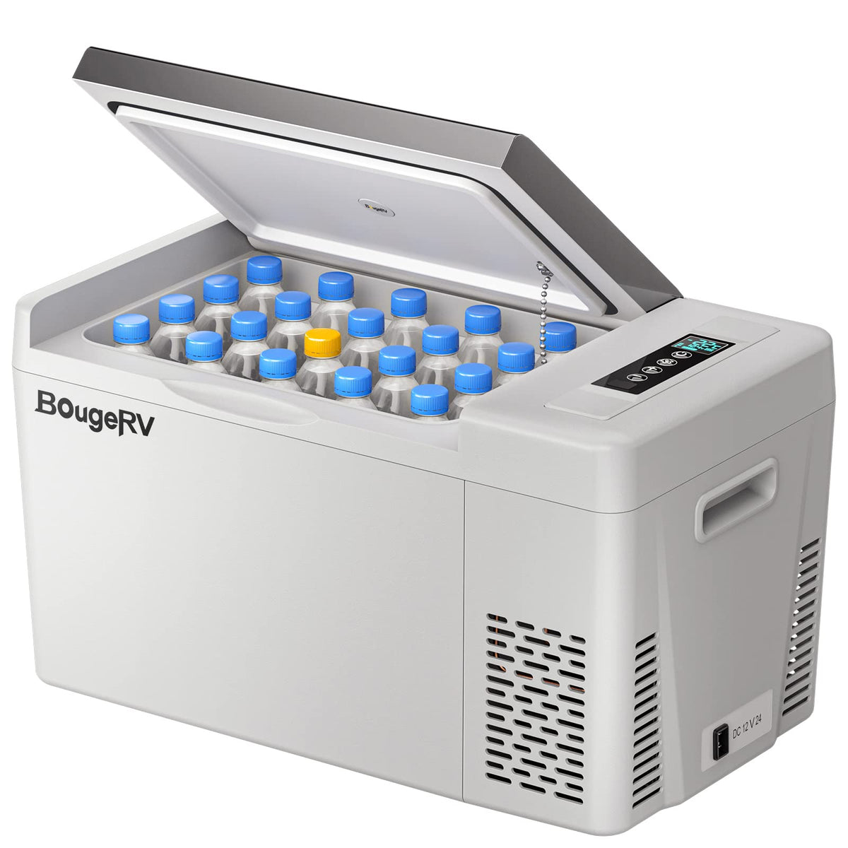 BougeRV 12v refrigerator 23 Quart, -8℉~50℉ Portable Freezer for Car, Grey