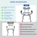 BRITULIF Shower Chair with Arms and Back for Inside Shower, 550 lb Capacity