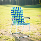 PEXMOR Patio Lawn Webbed Folding Chairs, Outdoor Beach Chair Portable Dining Chair for Outdoors, Classic, 2 Pack