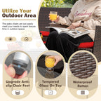 4-Piece Outdoor Patio Furniture Set With Rattan Wicker Chairs, Loveseat And Glass-Top Table
