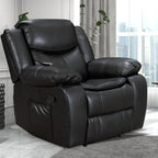 Wide Seat Durable Leather Massage And Heat Recliner