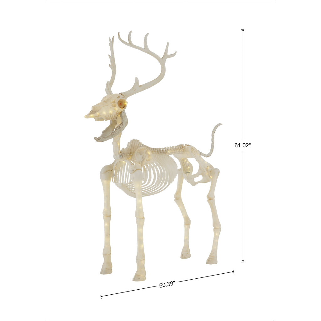 Light-Up Deer Skeleton Decoration, Ivory, 60", Halloween by Way To Celebrate