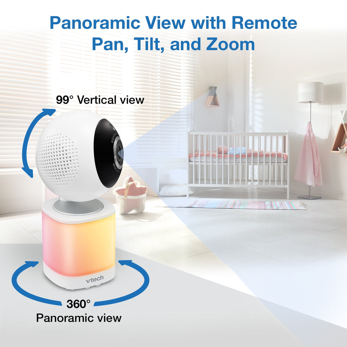 VTech Video Baby Monitor with 7-Inch HQ Display, Remote Pan Tilt & Zoom Camera, VM7468HQ